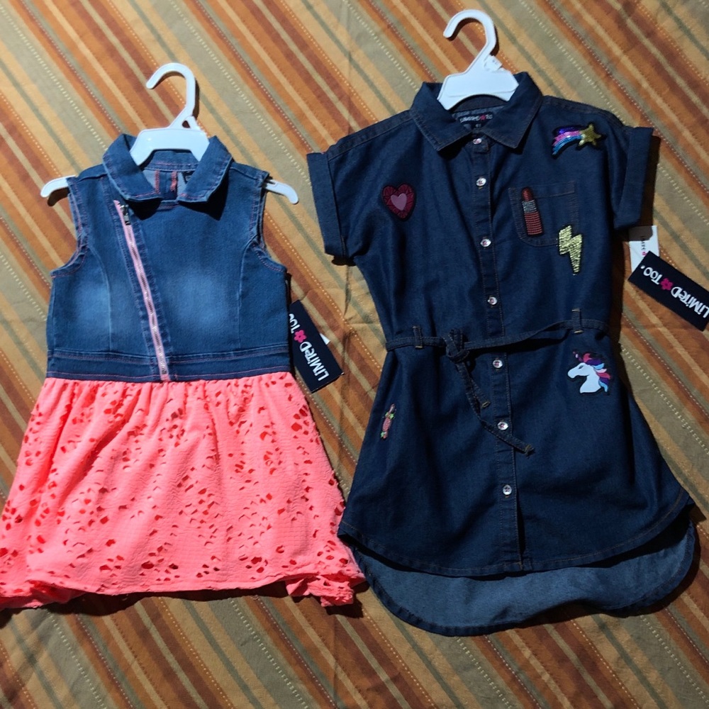 Limited Too Girls Dress Size 4T Lot of 2 Denim